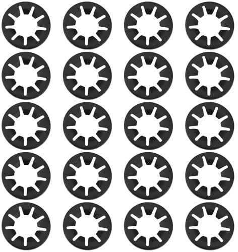SG Store 20pcs Arandelas Dentadas Internas para Cojinetes de Eje Disco Sujeción Arandelas Bloqueo Estrella para Eje de 20 Mm Ruedas de Vehículos Muebles 19 X 38,2 Mm Color Negro