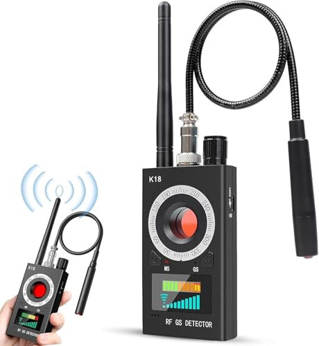 Hoelg Wanzen Detektor, Hidden Camera Detector für GSM Tracker Abhörgeräte Funkkameras, Abhörwanzen Aufspüren, Kamera Detektor für Hotel Heim Büro Reisen (Schwarz)