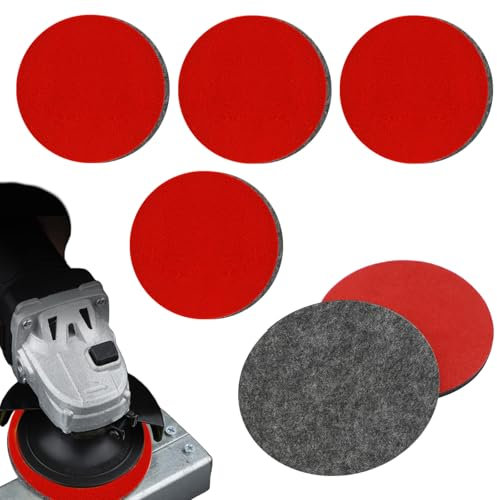 Polierpad 125mm, 6 Stück Waschbar Polierscheibe Kompatibel mit Bosch Exzenterschleifer Polierfilz Polierkissen Filz Auto Polierpads mit Klett Polieraufsatz für Auto, Korkböden