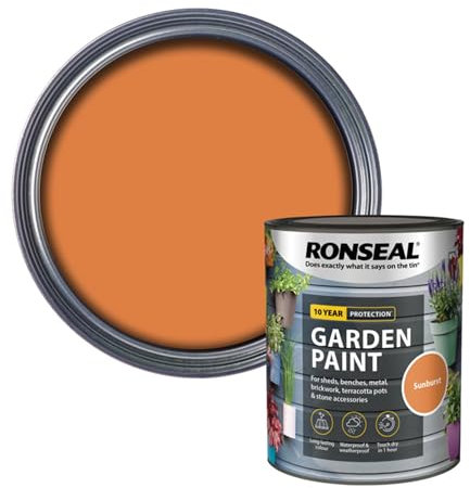 AOC24 Garden Fence Paint 750ml – Multi-Surface Exterior Paint for Wood, Brick, Metal, Stone & Terracotta – Waterproof, Resists Fading, Matt Finish for Sheds, Fences, Garden Furniture Sunburst