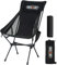 OVERMONT Campingstuhl Hochlehner Faltbar mit Kopfstütze - Leichter Klappstuhl bis 200 KG - Angelstuhl Klappbar Tragbar mit Tragetasche - für Outdoor Wandern Picknick Angeln Strand Schwarz