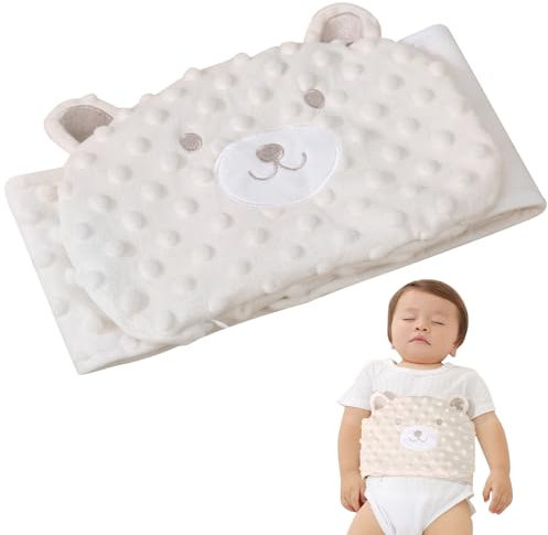 KBIBCK Cinturón anticólico para bebé, Cojín de huesos de cereza, Cinturón anticólico para dolores abdominales y flatulencias, Microondas o Horno, Hipoalergénico y Lavable, Cojín de grano 100% algodón