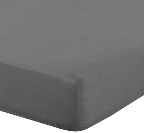Eurofirany - Spannbettlaken 100x200 - Bettlaken Basic aus Baumwolle, Spannbetttuch mit Gummizug, Widerstandsfähig - für Dicke Matratzen 30 cm Tiefe Tasche - Viele Farben, Stahl