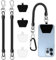 LunarCharm 2 Pack Phone Tether Anti-theft Phone Strap Coiled Cord for Outdoor Hiking and Climbing with Phone Chain Holder for Most Smartphones