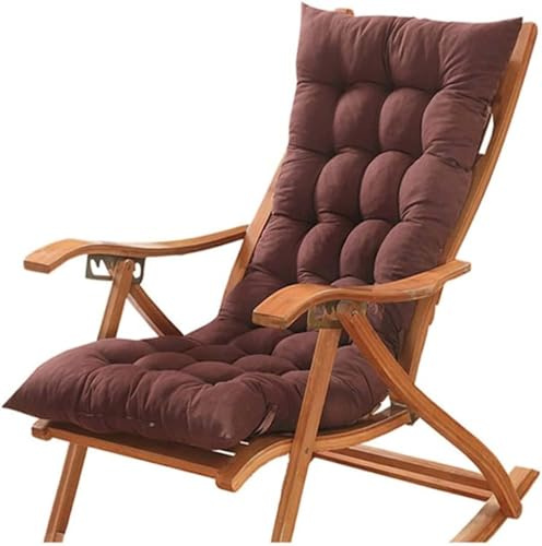 ZZDZW Stuhlkissen Mit Rückenteil Sitzkissen Garten Premium Hochlehner Auflage Küchen Stuhl Kissen Bequeme Stuhlauflage Gartenstuhl Für Outdoor Indoor Rückenkissen(Kaffee,150x48x8cm)