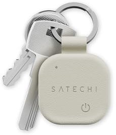 SATECHI FindAll Localisateur de Clés avec Apple Find My, Rechargeable sans Fil, Traceur GPS avec Alerte Sonore, pour iPhone, iPad, Mac - Beige
