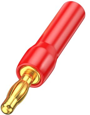 JUJUFREE 4mm Gold Plated L Shaped Bananas Plugs Connectors 90 Degree Right Angled Screw Type For 20AWG 8AWG Speakers Wire