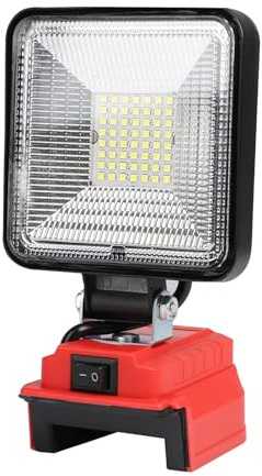Akku Lampe für Milwaukee 21V Akkus, 50W 4000Lm LED Arbeitsleuchte, Baustellen Lamp Tragbares mit Typ-C und USB-Ladeanschluss (Ohne Akku）