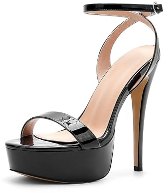 WUXIN H&P Women's Platform Heels Sky High Heel Sandals Party Dress Bridal Evening Shoes US 9.5