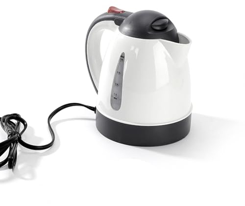 Dioche Bouilloire électrique Portative de Voiture de 1000mL 24V 250W Bouilloire de Voyage de Grande capacité pour la Préparation de café de thé d'eau Chaude dans des Véhicules Blanc (24V 250W)