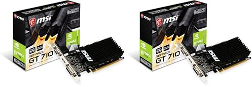 MSI GeForce GT 710 2GD3H LP Graphics Card '2GB DDR3, 954MHz, Low Profile, Low Consumption, VGA, DVI-D, HDMI, HTPC, Silent Passive Fanless Cooling System' (Pack of 2)