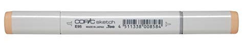 COPIC Sketch Marker Typ E - 95, Tea Orange, professioneller Pinselmarker, mit einer Super-Brush-Spitze und einer Medium-Broad-Spitze