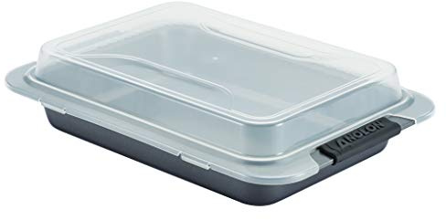 Anolon Advanced Nonstick Baking Pan With Lid / Nonstick Cake Pan With Lid, Rectangle - 9 Inch x 13 Inch, Gray