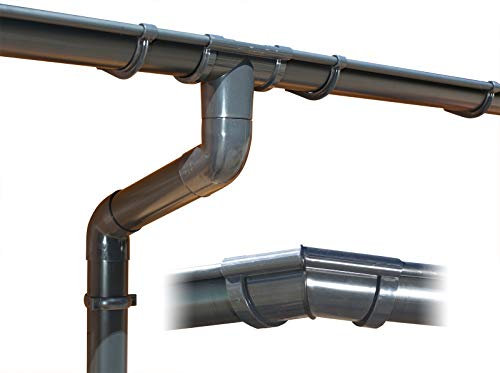Dachrinnen/Regenrinnen Set | sechseckiges Dach (6 Seiten) | GD16 | in anthrazit, weiß, braun oder grau! (Umriss bis 10.50 m (Kompl. Set), Anthrazit)