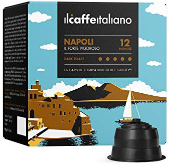 FRHOME - 96 capsules de café compatible Nescafé Dolce Gusto - Cafè Mélange Napoli intensité 12 - Il Caffè Italiano