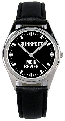 KIESENBERG Armbanduhr Ruhrpott Geschenk Artikel Idee Fan Damen Herren Unisex Analog Quartz Lederarmband Uhr 36mm Durchmesser B-2279