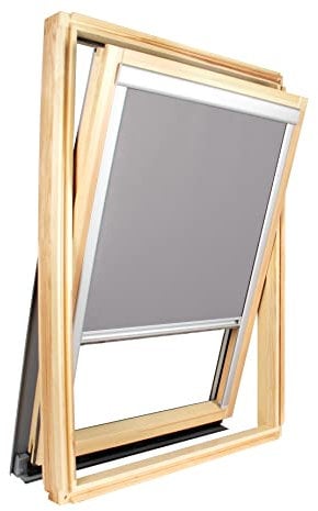 Roto Verdunkelungsrollo für Dachfenster, Größe des Rahmens: 114 cm x 118 cm, Hellgrau
