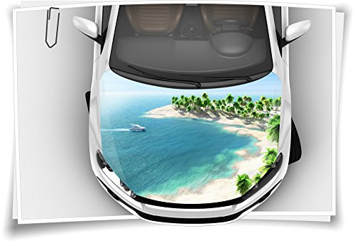 Meer Insel Palmen Motorhaube Auto-Aufkleber Steinschlag-Schutz-Folie Airbrush Tuning Car-Wrapping Luftkanalfolie Digitaldruck