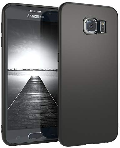 EAZY CASE Handyhülle Silikon mit Kameraschutz kompatibel mit Samsung Galaxy S6 in schwarz matt, Ultra dünn, Slimcover, Silikonhülle, Hülle, Softcase, Backcover