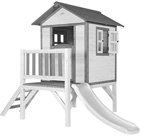 AXI Maison Enfant Beach Lodge XL en Blanc avec Lodge XL Playhouse Classic - White Slide | Maison de Jeux en Bois FFC pour Les Enfants | Maisonnette/Cabane de Jeu pour Le Jardin