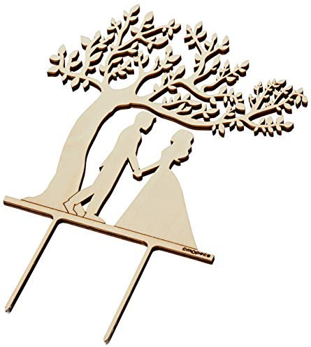 Mopec madera novios Árbol de la Vida 17x18cm W616 Cake topper in legno sposi albero della vita 17 x 18 cm, marrone, Wood, taglia unica