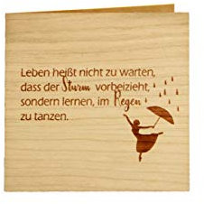 Original Holzgrußkarte - mit Spruch - 100% Made in Austria, Karte besteht aus Kirschholz - einzigartige Grußkarte mit Bedeutung, geeignet als Postkarte, Spruchkarte, Bildpostkarte uvm.