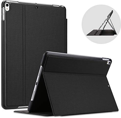 ProCase Custodia per iPad Air (3a Gen) 10.5” 2019 / iPad Pro 10.5 2017, Custodia Protettiva Sottile e Leggero Folio Cover con Auto Svegliati/Sonno e Angoli di Visione Regolabili –Nero