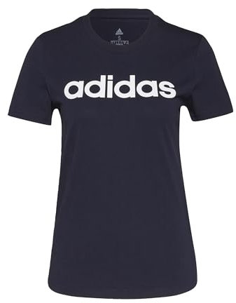 adidas Damen Essentials Slim Logo Tee, Legend Ink / White, XL