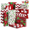 JOYIN 12 Pcs 14 x 9.5 x 2 Weihnachten Tone Shirt Wrap Boxen mit Deckel und Basis, Kleidung, Wrapping Robe Boxen, Geschenk-Boxen, Xmas Goody Geschenk-Boxen für Geburtstage, Hochzeit, 4 Designs