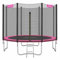 SONGMICS Trampolin Ø 305 cm, Gartentrampolin für Kinder mit Sicherheitsnetz, Randabdeckung, Leiter, 180 cm hohe gerade Stangen, Stahlrahmen, pink STR101P01
