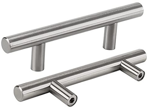 LONTAN 15 Stück Schrankgriffe Edelstahl Küchengriffe Silber 64mm Lochabstand Griffe für Küchenschränke Möbelgriffe Gebürstet