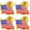 4pcs Drapeau Américain Pin De Revers D'ondulation Broche Patriotique Broche pour Le 4 Juillet Décor