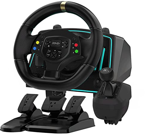 Racing Wheel, DOYO Gaming Steering Wheels 1080° Driving Sim Car Simulator with Speaker Pedals Clutch Paddle Gear Shifters for Xbox One/ Xbox Series X S/ PS4/ PS3/ PC/ Xinput/Xbox 360/ Switch/ Android