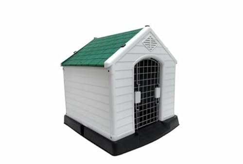 CASETA para Perros Fabricada EN PLÁSTICO DE Calidad, con Puerta Y Ventana DE TEJADO SEGÚN Modelo Medidas (26291-73 x 66 x 69 cms - tejado Verde)