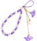 Mobile Phone Lanyard, Hand Strap with Beads Chain Flower Pendant, DIY Tassel Phone Straps (Purple)