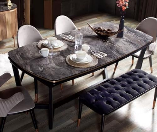 Casa Padrino Luxus Esstisch Schwarz/Kupfer 165-205 x 104 x H. 78 cm - Ausziehbarer Küchentisch - Esszimmer Möbel - Esszimmer Einrichtung - Luxus Möbel - Luxus Einrichtung
