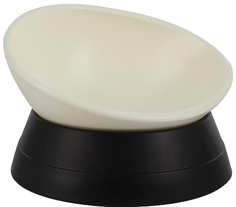 Bulldog Bowl Anti-Slip Dog Cat Dish Detachable Rubber Dog Bowl Pet Sterile Tilted Pet Feeder Slope Bas (Black, 3.5 Cup (Medium/Large Dog))