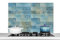 KitchenYeah© Spritzschutz Küchenrückwand Küche Deko Aluminium Platte Wandschutz Herd Spritzschutz WandverkleidungSteine - Blau - Vintage - Design - Steinfliesen - 100x65 cm