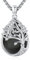Eusense Albero Della Vita Collana da Donna in Argento 925 con Catena di Ciondoli in Ossidiana Nera per Donne Ragazze Regali di Compleanno