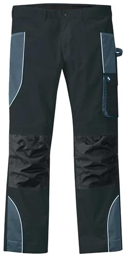 Scheibler Arbeitshosen Männer Reflektierende Cargohose Herren Bequeme Schnittschutzhose Outdoor Hose mit Multifunktionalen Taschen Schwarz/Anthrazit 48