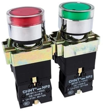 LYAART Interruptor de botón con Interruptor de luz NP2-BW3365/3565/3465 24V 220V reinicio de botón de luz LED (Color : NP2-BW3165 White, Size : AC DC 220V)