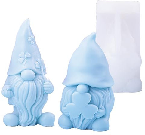 Hanwin Silikonform Weihnachten, Silikonform Wichtel 2 Stück, Handgemachte Gießform Wichtel, Silikon Gießform Weihnachten, Gießformen Silikon Weihnachten für Weihnachten (2 pcs)