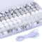 WEWAYSMILE 80pcs 15mm Silicone Beads, Bulk Round Silicone Beads, with 2 Meters Elastic Beaded Rope for Bracelet Keychain Lanyards Jewelry DIY Crafts