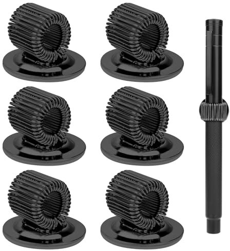 Giantree 6 Stück Metall Selbstklebend Stifthalter,Selbstklebender Stiftehalter Clips Mit Einstellbarer Federschlaufe passend für alle Stifte-MarkerIdeal Für Kühlschrank Werkstatt Büro Bulletin Board