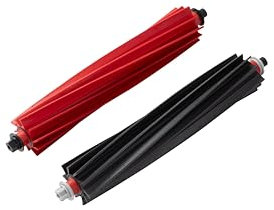roborock Brosse Principale en Caoutchouc pour Aspirateur Robot roborock S8 MaxV Ultra/S8 Max Ultra/Qrevo Master/Qrevo Slim, Rouge & Noir, Lot de 2