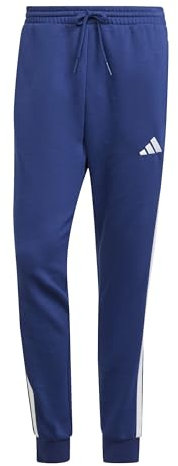 adidas Herren Essential Three Stripes Fleece Pant, Dark Blue/White, XXL