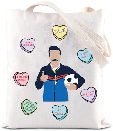 Ted TV Show inspiriertes Geschenk Be a Goldfish Tragetasche Lasso-Liebhaber Geschenk Fußball Liebhaber Geschenk, weiß, 14.56INCHES