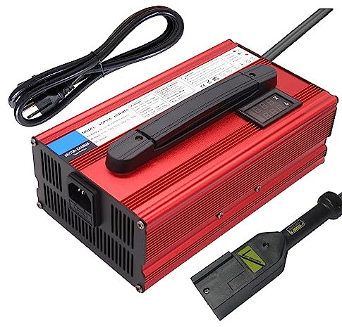 SHANRROW 15 AMP 36 Volt Golf Cart Battery Charger Lithium Battery Charger with Trickle Charge for Automotive Car Motorcycle Boat Marine Lawnmower Fast Charging 4-6 Hours Full Charge,Plug F