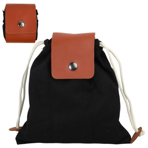 Bolsa De Forraje De Lona Encerada para Senderismo, Bolsa De CinturóN Plegable De Cuero con CordóN Y Hebilla, para Senderismo Y Camping, Escalar Y Pescar