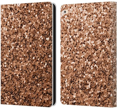 Head Case Designs Licenza Ufficiale PLdesign Bronzo Stampe Sparkle Custodia Portafoglio in Pelle Compatibile con Apple iPad Air 2 (2014)